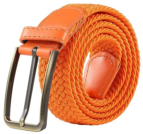 BOZEVON Ceinture Tressée Élastique Multicolore - Ceinture Extensible Unisexe pour Homme et Femme