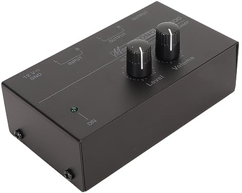 Extrem Rauscharmer Phono Plattenspieler Vorverstärker mit Unabhängiger Lautstärkeregelung, Robustem, Kompaktem Design, Mehreren Anschlüssen für LP Plattenspieler. (EU-Stecker)