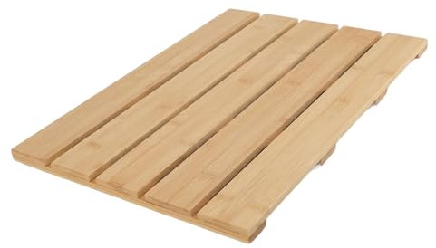Bambus-Badematte für Badezimmer, rutschfeste Holzbodenmatte für Dusche, Sauna-Spa-Stufen-Dekor, Multifunktionale Bambusmatte für Küche, Eingangstoilette, Leicht zu Reinigen