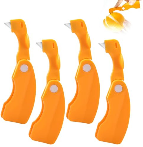 4 Pack Orange Peeler | Easy Open Orange Lemon Citrus Peeler Tool | Sharp Blade Orange Peeler Tool | Creative Kitchen Orange Peeling Gadget