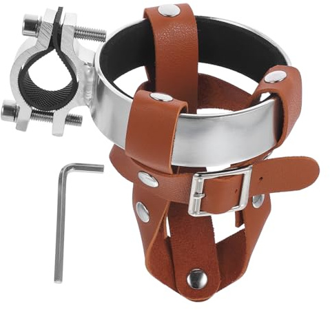 POPETPOP 2sets Vintage Bicycle Water Bottle Holder Bike Bottle Cage for Cycling Pu Design Easy Installation Compatible Mountain and Folding Bikes