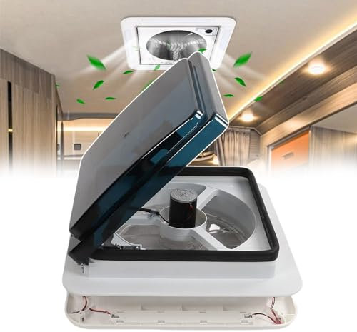 pealiritansemen Aspiratore da Tetto per Camper, Accessori per Roulotte 12V, Aspiratore per Dissipazione di Calore per Camper con Rete per Insetti, per Camper, Nave da Crociera, Cucina, Bagno