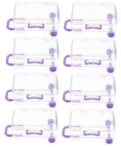 IWOWHERO 8stücke Mini Koffer Boxen Für Hochzeitsdekorationen Transparente Süßigkeitendosen Im Vintage-stil Aufbewahrung Von Geschenken Und Partysüßigkeiten