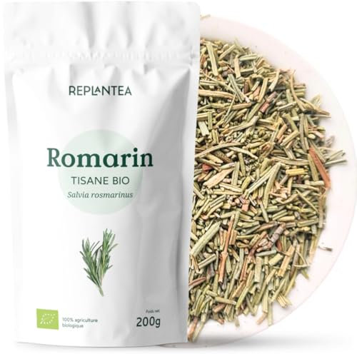 ROMARIN TISANE BIO 200g (100 Tasses) | Tisane de Romarin Bio, Infusion Romarin | Salvia rosmarinus REPLANTEA
