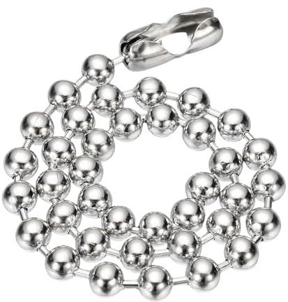 PATIKIL Silver-tone Beaded Chain Necklace, Bead Ball Necklace