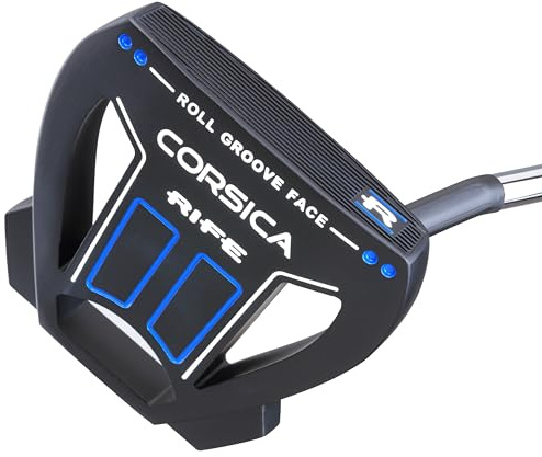 Rife Golf Corsica Putter Standard Length 35 inches Mallet Style Tall Ladies Men's Standard Golf Club with Roll Groove Technology Alignment ands RG 2.0 10 inch Ultra Soft Putter Grip