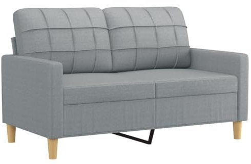 HEFZGDB 3-TLG. Sofagarnitur mit Kissen Hellgrau Stoff Sitzgarnitur Wohnzimmer Couch Klein Kleine Sofa Sofa Wohnzimmer für Schlafzimmer Wohnbereich Aufenthaltsraum Empfangsraum