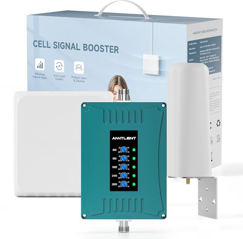 ANNTLENT Amplificador de Cobertura Móvil 4G LTE 3G gsm Repeater Amplificador de Señal de Teléfono Móvil para el Hogar y la Oficina en Banda 1/3/7/8/20 para Todos los Portadores Españoles