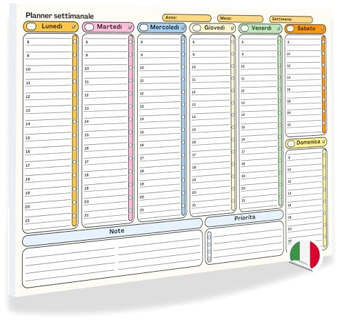 Planner de table hebdomadaire A4 | Planning hebdomadaire de table | Weekly Planner de table avec 50 feuilles à déchirer