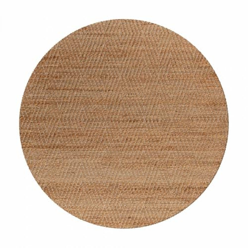 Jadorel Tappeto rotondo ∅ 100 cm in iuta intrecciata a mano iuta A beige, motivo tinta unita