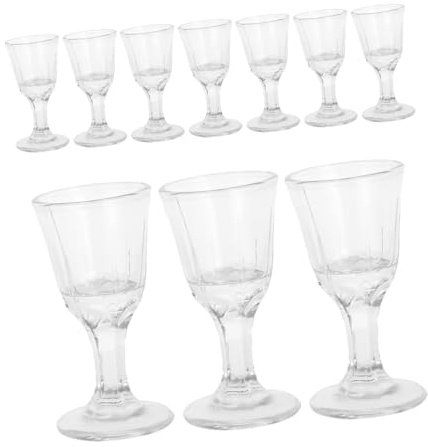 UTHCLO 10 Copas de Licor Pequeñas de Vidrio, 10ml, Estilo Vintage