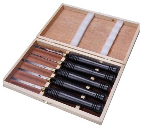 5 pz/set Set di Scalpelli for Tornio Utensili for Tornitura del Legno Coltelli a Semicerchio in Acciaio ad Alta Velocità HSS Utensile for in tenuto in Mano