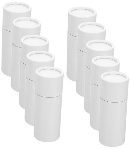 BUGUUYO 10 Pezzi Contenitori Cilindrici di Carta Bianca da 20 Ml, Scatole Rotonde Portatili per Tè, Confezioni Versatili per Regali e Viaggi