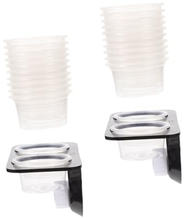 VILLCASE Repisa de Alimentación Comedero y Bebedero Resistente para Reptiles 1 Set con Ventosa de Plástico Negro de Accesorios Color Aleatorio para Tanque de Reptiles