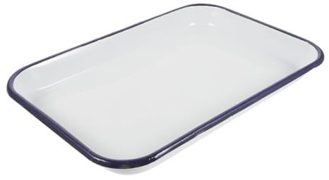 LABRIMP Plato Cuadrado de Esmalte para Hornear Bandeja de Cerámica para Hornear Empanadas Bandeja para Asar Cocina para Dulces Restaurante de Porcelana