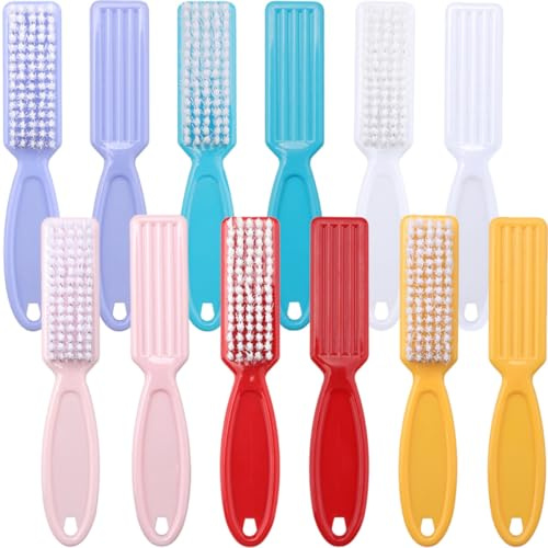 Alipis Spazzola per Unghie in Plastica per Pulizia 24 Pezzi Ergonomica Leggera Accessori Manicure per Salone e Uso Domestico Colore Casuale