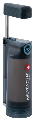 Filtre à eau Katadyn Explorer Outdoor à 2 étapes en fibres creuses | Camping, randonnée, expédition, voyage, survie en milieu naturel | Céramique + charbon actif | Jusqu'à 20 000 litres