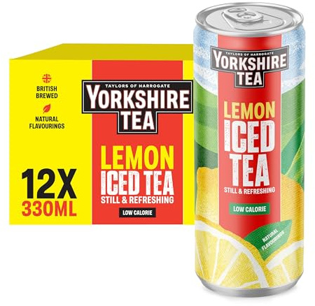 Yorkshire Tea Lemon Iced Tea, 330 ml (12-Pack) | 12 Cans of 330 ml, All Natural Flavourings, Made with Plenty of Yorkshire Tea, British Brewed and Ready to Drink