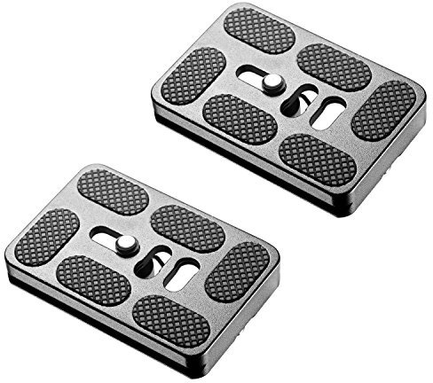 Neewer Lot de 2 plaques de Sabot universelles en métal PU-60 de 60 mm avec vis de 6,35 mm, compatibles avec la tête sphérique de trépied d'appareil Photo (Noir)