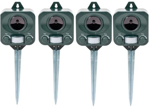 Set of 4 PestBye® Ultrasonic Battery Operated Motion Activated Cat Repeller