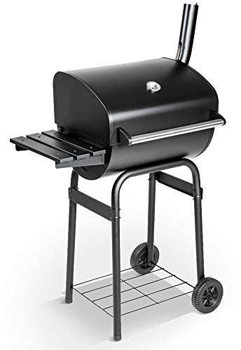 BillyOh Portable Charcoal BBQ with Lid, Smoker, Side Table & Temperature Gauge for Grilling Meat, Fish & Vegetables