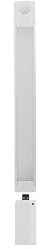 Zenitech - Regleta LED Recargable USB - Sensor de Detección, 1,3W 50lm - Instalación Fácil, Soporte Mural, Imanes - Batería Extraíble, Sensor de Presencia/Crepuscular - 30cm - Blanco