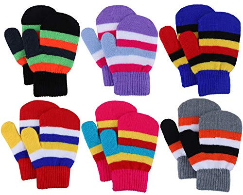 Baby Fäustlinge Winter Handschuhe Kleinkind Gestrickte Skihandschuhe für Kinder Mädchen Jungen 1 2 3 4 Jahre alt 6 Paare