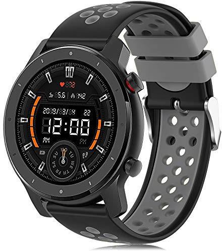 YASPARK Pulsera de Silicona para Amazfit GTR 47m, GTR 2, 2e, 3, 4, Pace, Stratos 2, 2S, 3 - Correa de Repuesto Fitness de 22 mm