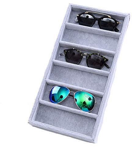 Brillenbox Brillenaufbewahrung Brillenpräsentation Moderne 6 Slots Sonnenbrille Organizer Box Brillen Aufbewahrungsfach Lesebrille Anzeige Vitrine Brillen Ausstellung Halter Haushalt Dekoration Aufbew