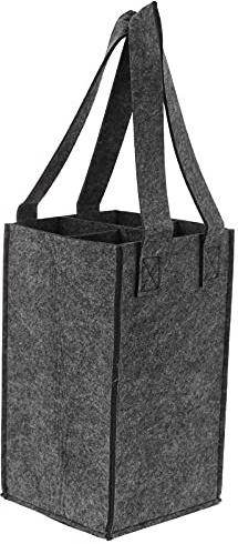 Tomaibaby 4 Bottle Wine Gift Bag - Stylish Felt Wine Carrier for Travel Picnics and Events - Versatile Reusable Tote with Removable Inner Compartment