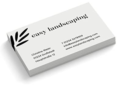 Visitenkarten personalisiert | Garten- und Landschaftsbau # 1 | 1-seitig | Querformat | Menge + Farbe + Papier zur Auswahl | selbst gestalten | hochwertig | 350 g | Gala Bau (Schwarz, 500 Stück)