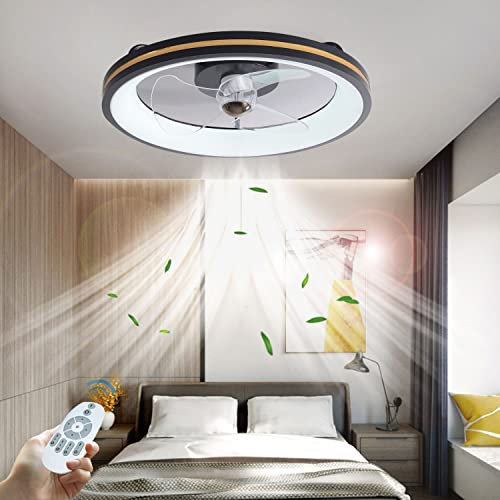 AIAO LED Con Illuminazione Ventilatore A Soffitto Timeable Con telecomando Fan Lampada A Soffitto Ultra Sottile Mute Fan Plafoniera Dimmerabile Per Lampadario Camera Da Letto Sala Da Pranzo 40W-50cm