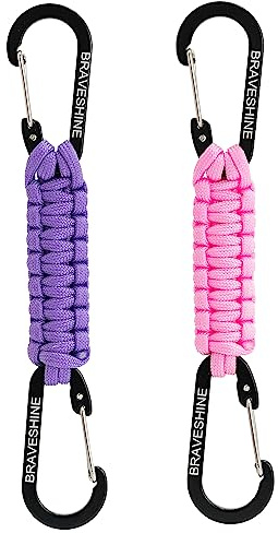 BRAVESHINE Karabiner Schlüsselanhänger Karabinerhaken mit Band, Carabiner Schlüsselanhänger Schlüsselband kurz mit Karabiner für Männer Frauen