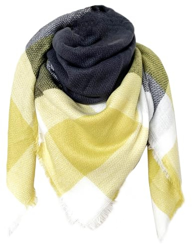 FIFTHAVE Schal Damen Halstuch Scarf Women Tuch Kaschmir Schal Winterschal Cashmereschal Karo Herbst Strickschal Wolleschal Weich Warmer Deckenschal Poncho Cape Herbstschal Dreieckstuch