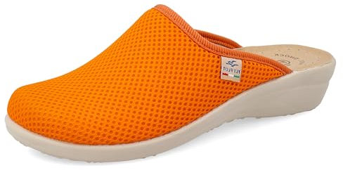 Fly Flot Anoia, Ciabatte Donna in Rete Elastica Traspirante Fresh, Sottopiede Imbottito in Pelle, Arancio, 40, Sandali EU
