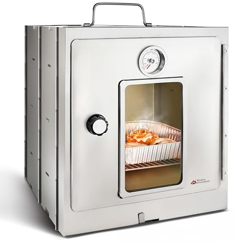 Modern Innovations Four de camping portable, réchaud de camping pliable pour la cuisson de rouleaux de cannelle, pains et muffins, four portable d'extérieur pour une utilisation avec feu de bois