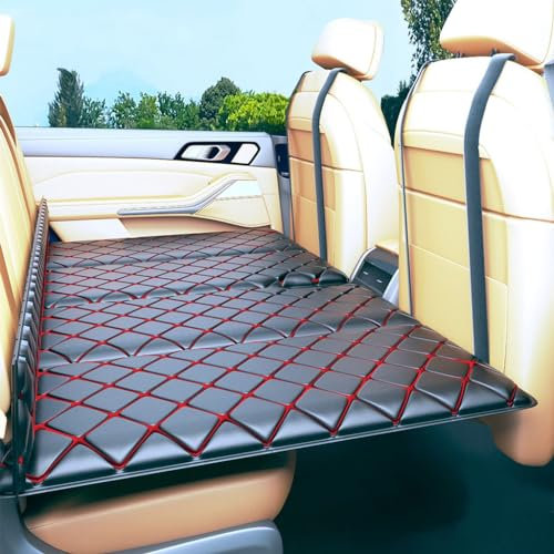MHOZLHY Faltbar Reisen Auto Rücksitz Bett Matratze für Audi A7 MK1 2010-2018,Leder Dickere Wasserdicht Kratzfest Car Mattresses