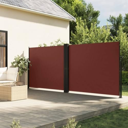 ZEYUAN Seitenmarkise Ausziehbar Braun 160x1200 cm, Balkon Markise, Sonnenschutz, Balkon überdachung, Sonnenmarkise, Terrassen-markisen - 4004824