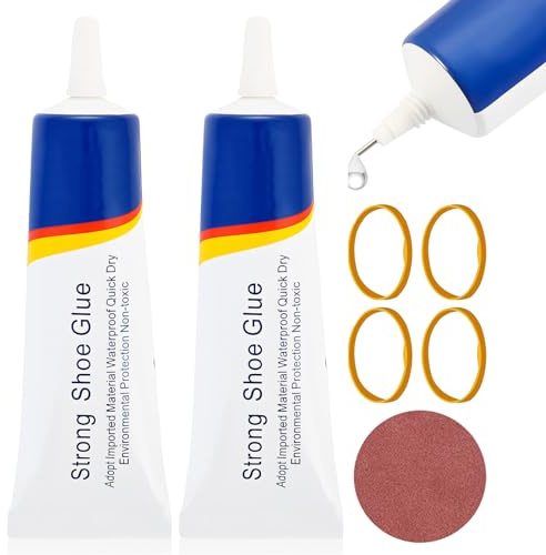 Lot de 2 tubes de colle extra forte pour chaussures, bottes, cuir - Transparent - Pour semelle de chaussures, bottes, cuir - 60 g