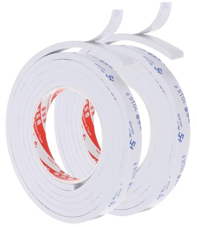 PATIKIL 2m/6.6ft Ruban en mousse d'étanchéité, 2 paquets de 1,5 cm de large et 5 mm d'épaisseur, bande d'étanchéité unilatérale pour fenêtre et porte, isolation, blanc