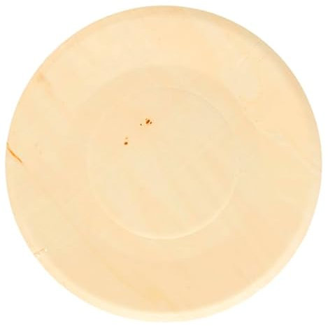 Monouso | 50 Platos de Madera Redondos Ø21,5cm, Biodegradables, Platos para Comida, Tiendas, Eventos