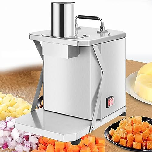Cortador de verduras Cortadora de Verduras Eléctrica Cortadora de Cubos de Verduras Eléctrica, Cortadora de Verduras Comercial, Máquina Automática de Dados de Frutas con Cuchillas de 6/8/10