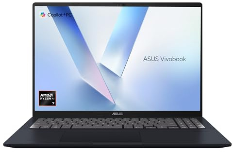 ASUS Vivobook 16 M1607KA laptop | 16.0-inch 16:10 WUXGA screen | Copilot+ PC | AMD Ryzen AI 7 350 | 16GB RAM | 1TB PCIe SSD | Windows 11 Home