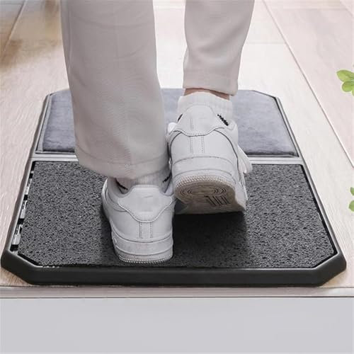 NIUOIOU Zerbino Universale, Tappetino con Suola Pulita, Zerbino Antiscivolo per Porta Anteriore Bagnata E Asciutta, Suole per Scarpe Porta per La Pulizia Pavimento Interno Esterno Porta del Bagno