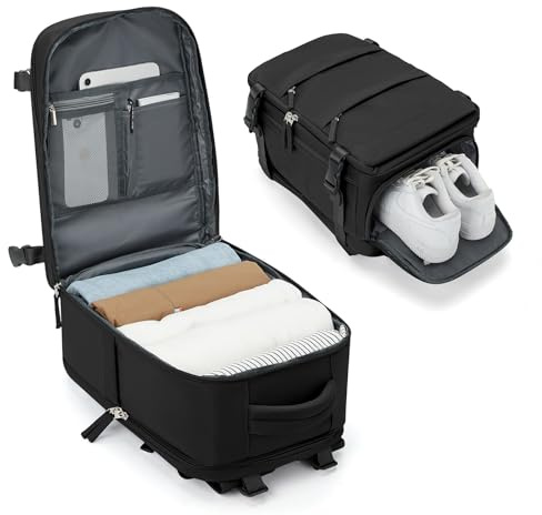 BJLFS Borse da Cabina per Ryanair 40x30x20 Bagaglio a Mano 40x20x25 Zaino da Viaggio Impermeabile Donna Zaino Easyjet 45x36x20 Zaini Wizzair con Porta Scarpe Borsa per Computer da Lavoro