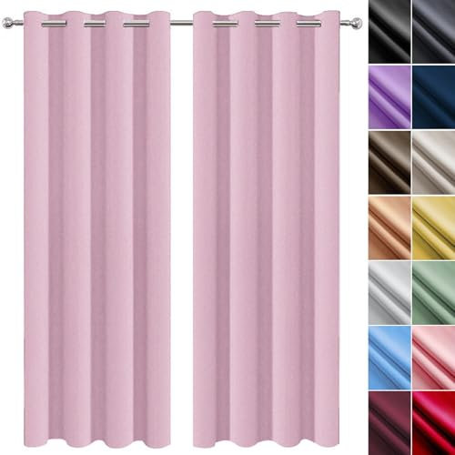 NINGBAI Vorhang Verdunkelung Blickdicht Gardinen 270 x 160 cm Isolierend Kälteschutz Sonnenschutz Wohnzimmer Lärmschutz Thermogardine für Schlafzimmer, Rosa