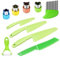 EOPUOZS Set Coltelli Bambini, 10 Pezzi Coltelli per Bambini con Taglierino, Sbucciatore e Stampo, Montessori Coltello Bambini per Tagliare Frutta o Verdura