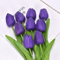 Lot de 2 bouquets de tulipes artificielles pour décoration de mariage et de maison, fleurs artificielles réalistes au toucher réaliste (violet foncé)