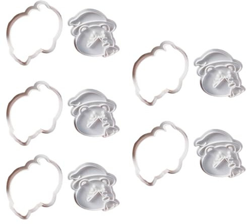 Juego de 5 cortadores de galletas únicos con forma de oso de Halloween para galletas de fondant, pastelería, galletas