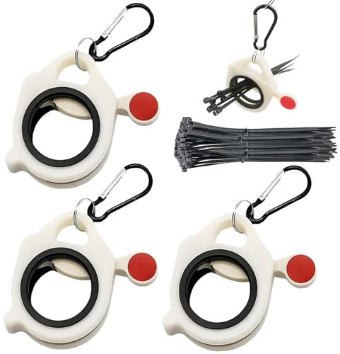 3 Pcs Cable Tie Holder, with 30Pcs Reusable Zip Ties, Storage Zip Tie Holder Suitable for Effective Management and Storage of Cables in Both Home and Professional Environments